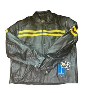 HWK Motorsports Black and yellow Motorcycle jacket Size 3XL NWT